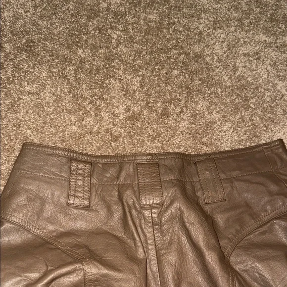 Women's Brown Vintage Straight Leg Leather Pants - size 10. B8 - Picture 6 of 6